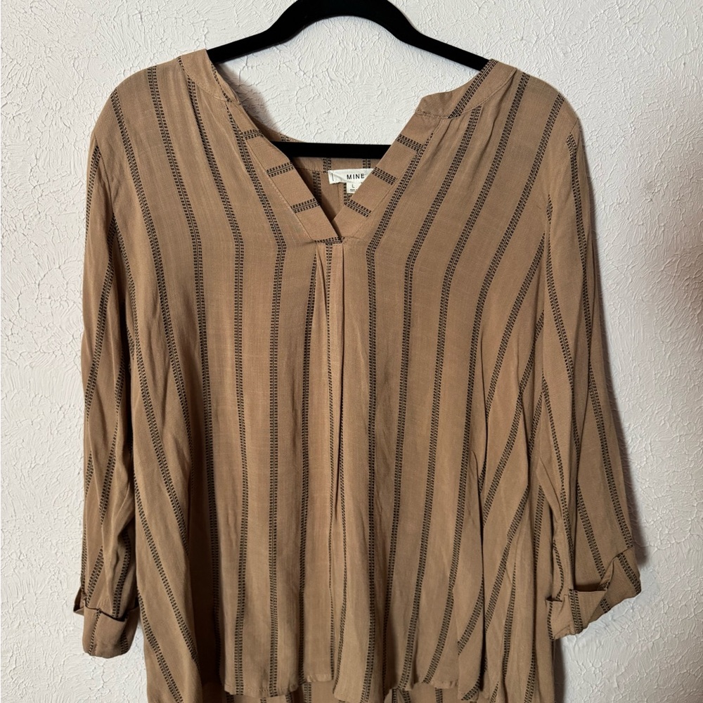 Mine Tan Striped Blouse